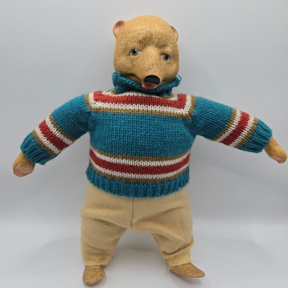 Vintage Faith Wick Silvestri Balos Bear Rudolph Porcelain &‎ Cloth 1984 Taiwan